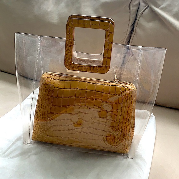 STAUD SHIRLEY BAG IN TAN CROC EMBOSSED - Picture 8 of 15